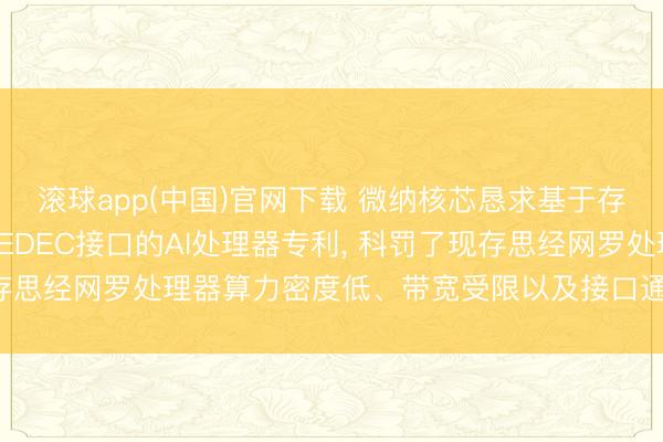 滚球app(中国)官网下载 微纳核芯恳求基于存算一体、三维集成和JEDEC接口的AI处理器专利， 科罚了现存思经网罗处理器算力密度低、带宽受限以及接口通用性差的问题