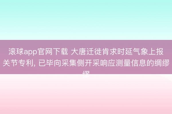 滚球app官网下载 大唐迁徙肯求时延气象上报关节专利， 已毕向采集侧开采响应测量信息的绸缪