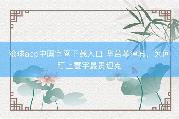 滚球app中国官网下载入口 坚苦菲律宾，为何盯上寰宇最贵坦克