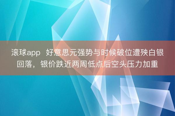 滚球app  好意思元强势与时候破位遭殃白银回落，银价跌近两周低点后空头压力加重