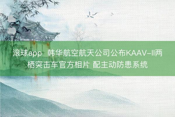 滚球app  韩华航空航天公司公布KAAV-II两栖突击车官方相片 配主动防患系统