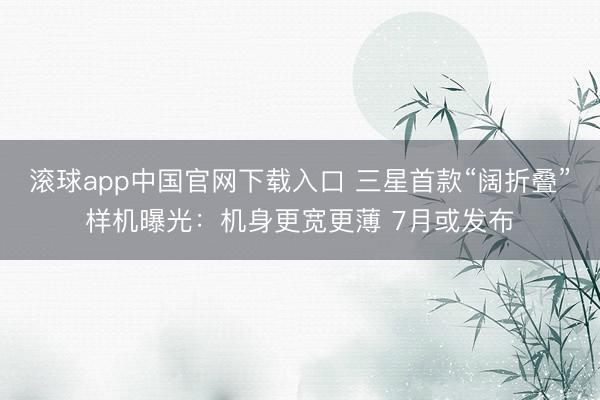 滚球app中国官网下载入口 三星首款“阔折叠”样机曝光：机身更宽更薄 7月或发布