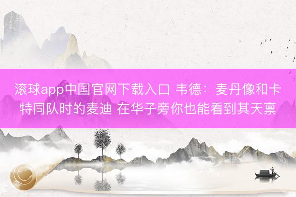 滚球app中国官网下载入口 韦德：麦丹像和卡特同队时的麦迪 在华子旁你也能看到其天禀
