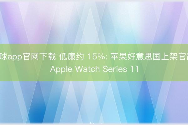 滚球app官网下载 低廉约 15%: 苹果好意思国上架官翻 Apple Watch Series 11