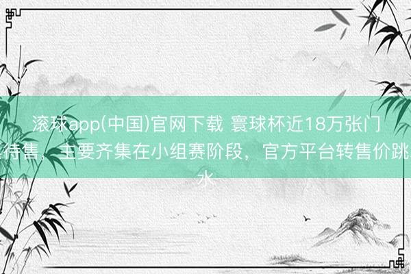 滚球app(中国)官网下载 寰球杯近18万张门票待售，主要齐集在小组赛阶段，官方平台转售价跳水