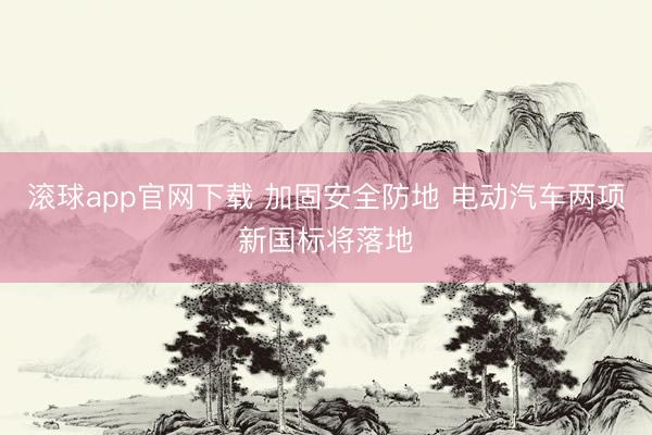 滚球app官网下载 加固安全防地 电动汽车两项新国标将落地