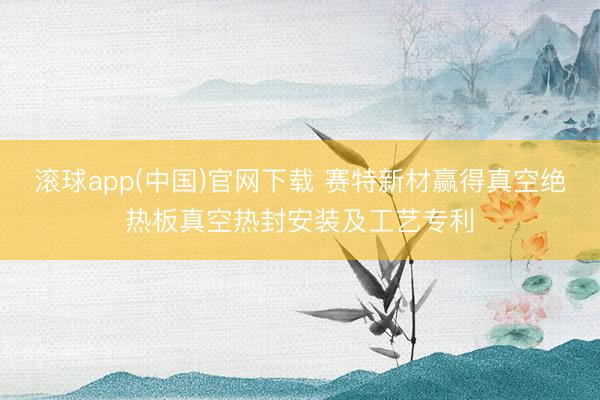 滚球app(中国)官网下载 赛特新材赢得真空绝热板真空热封安装及工艺专利