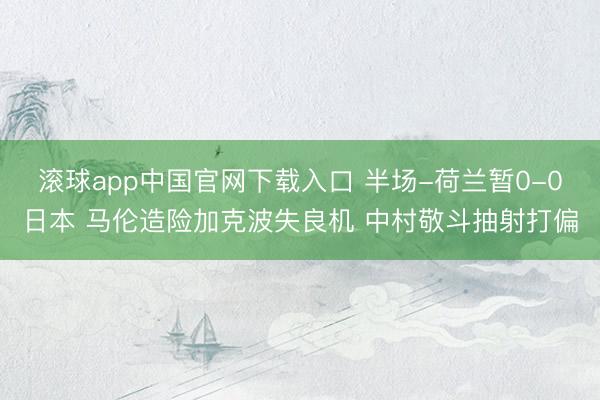 滚球app中国官网下载入口 半场-荷兰暂0-0日本 马伦造险加克波失良机 中村敬斗抽射打偏
