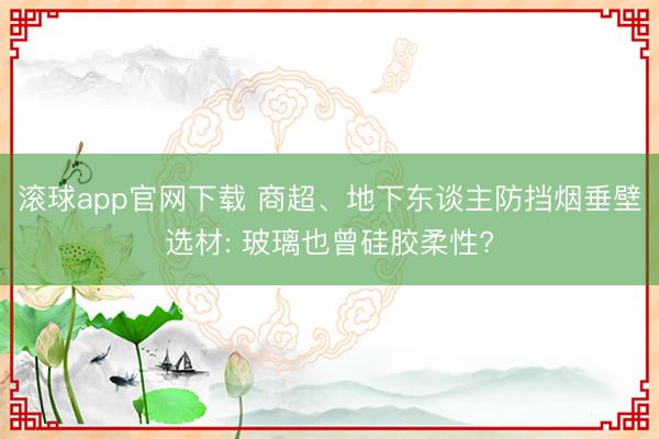 滚球app官网下载 商超、地下东谈主防挡烟垂壁选材: 玻璃也曾硅胶柔性?