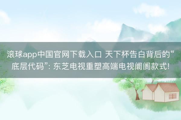 滚球app中国官网下载入口 天下杯告白背后的“底层代码”: 东芝电视重塑高端电视阛阓款式!