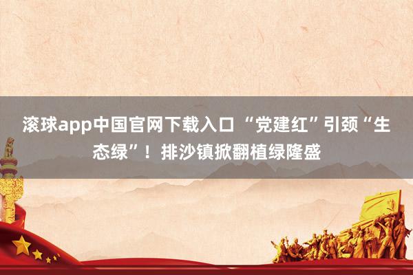 滚球app中国官网下载入口 “党建红”引颈“生态绿”！排沙镇掀翻植绿隆盛